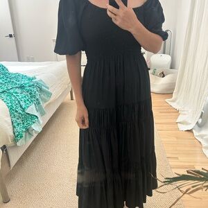 La ligne black silky dress